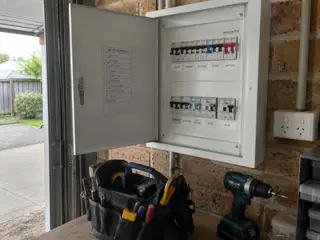 Electrician working on a Sydney home